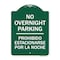 Signmission No Overnight Parking Prohibido Estacionarse Por La Noche, Green & White Architectural, GW-1824-23830 A-DES-GW-1824-23830 - alternate 1